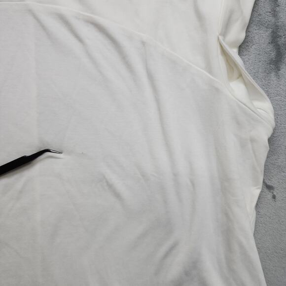 Lands End Top Womens 2X White Gold Zipper Shoulder Cuffed Cap Sleeves Stretch - Picture 3 of 11